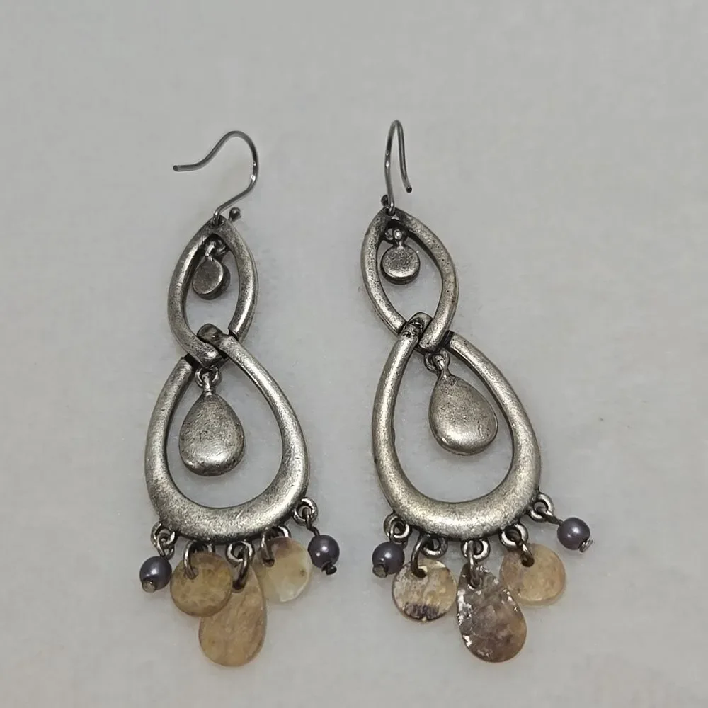 Vintage Sterling Silver Teardrop Earrings